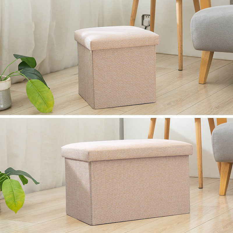 Bangku Ottoman Penyimpanan Linen Lipat | Pijakan Kaki Multifungsi Kotak Penyimpanan Sepatu, Kursi Entri Kubus & Persegi Panjang untuk Kamar Tidur Ruang Tamu