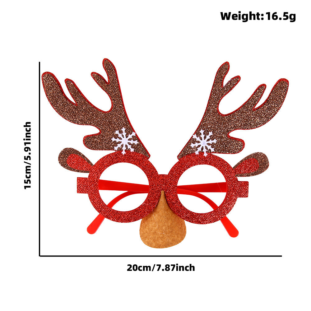 Brown antler red-frame glasses