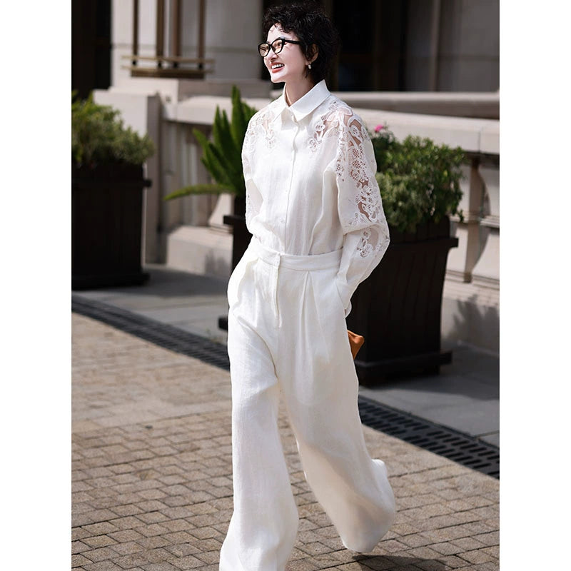 White Casual Pants