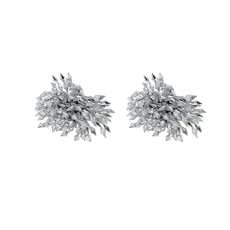Crystal floral drop earrings by Yoshan, detail view 4