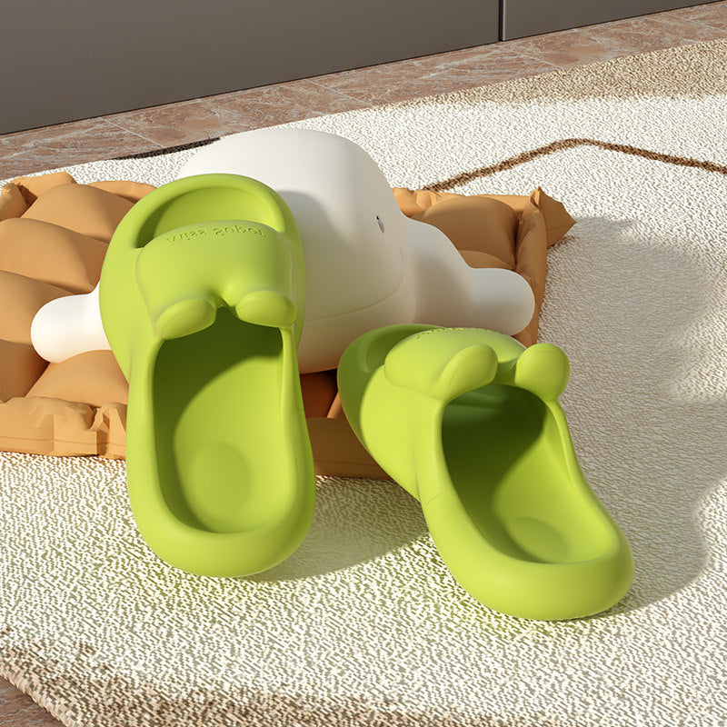 Cute Bunny Cloud Slides for Kids, Super Soft Non‑Slip Parent‑Child Summer Slippers for Boys Girls Bathroom Indoor Use