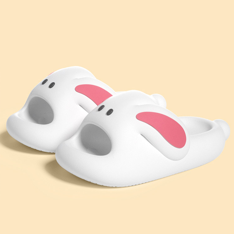 Cute Cartoon Bunny Kids Slides, Soft Non‑Slip Open‑Toe Summer Slippers for Little Girls Boys Indoor Home Wear