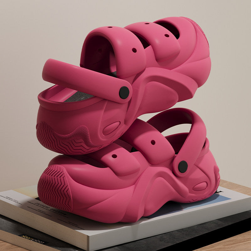 Women Platform Clogs, 2‑Way Wear Thick Sole Cloud Slides, Elevated Non‑Slip Summer Beach Outdoor Garden Shoes