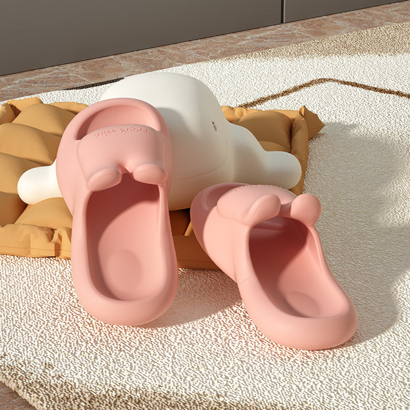 Cute Bunny Cloud Slides for Kids, Super Soft Non‑Slip Parent‑Child Summer Slippers for Boys Girls Bathroom Indoor Use