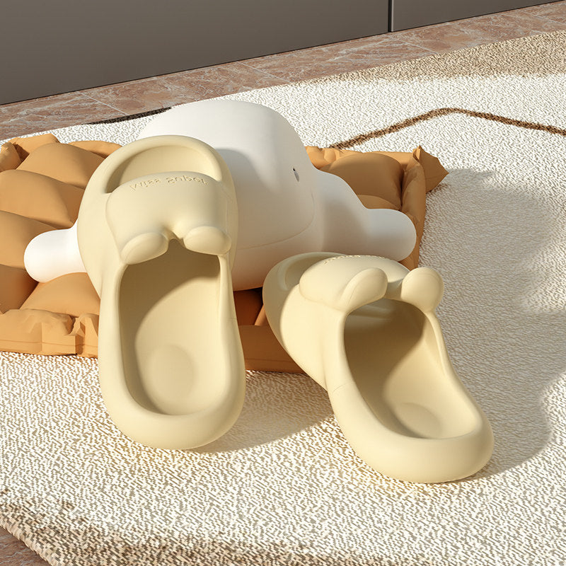 Cute Bunny Cloud Slides for Kids, Super Soft Non‑Slip Parent‑Child Summer Slippers for Boys Girls Bathroom Indoor Use