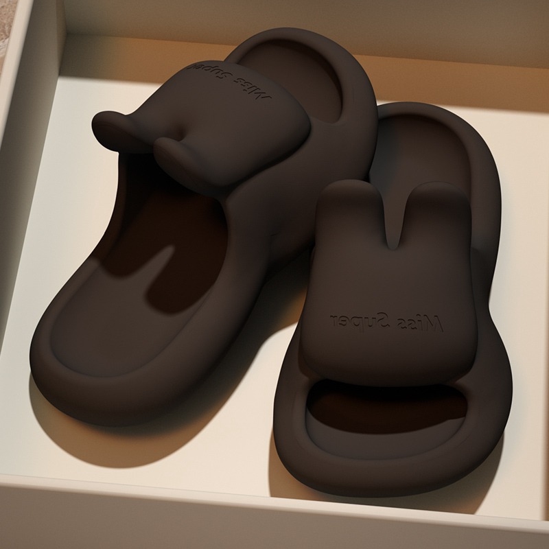 Cute Bunny Cloud Slides for Kids, Super Soft Non‑Slip Parent‑Child Summer Slippers for Boys Girls Bathroom Indoor Use