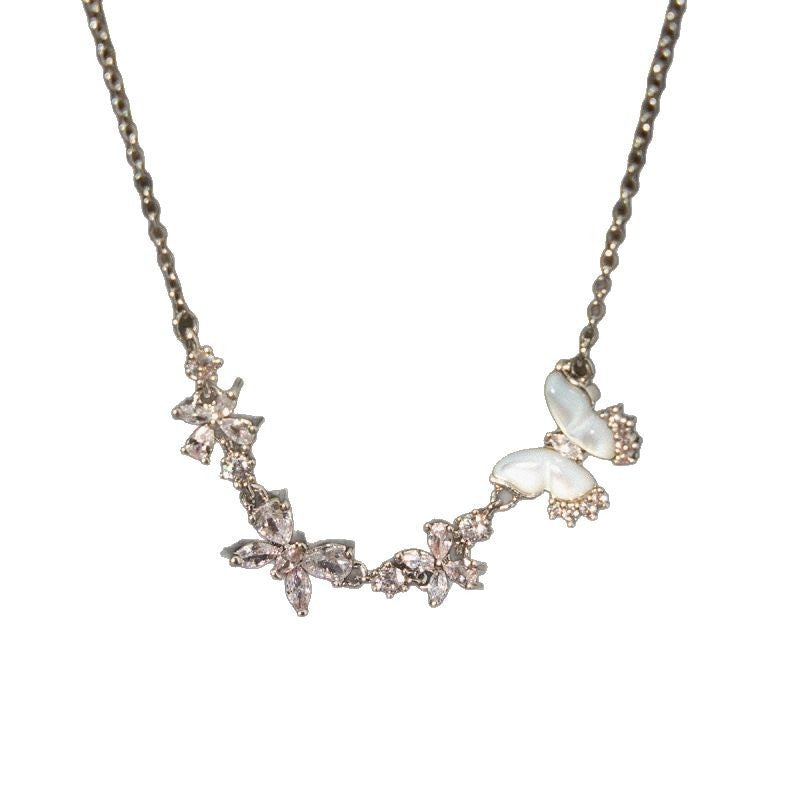 Cubic zirconia butterfly necklace by Yoshan, detail view 3