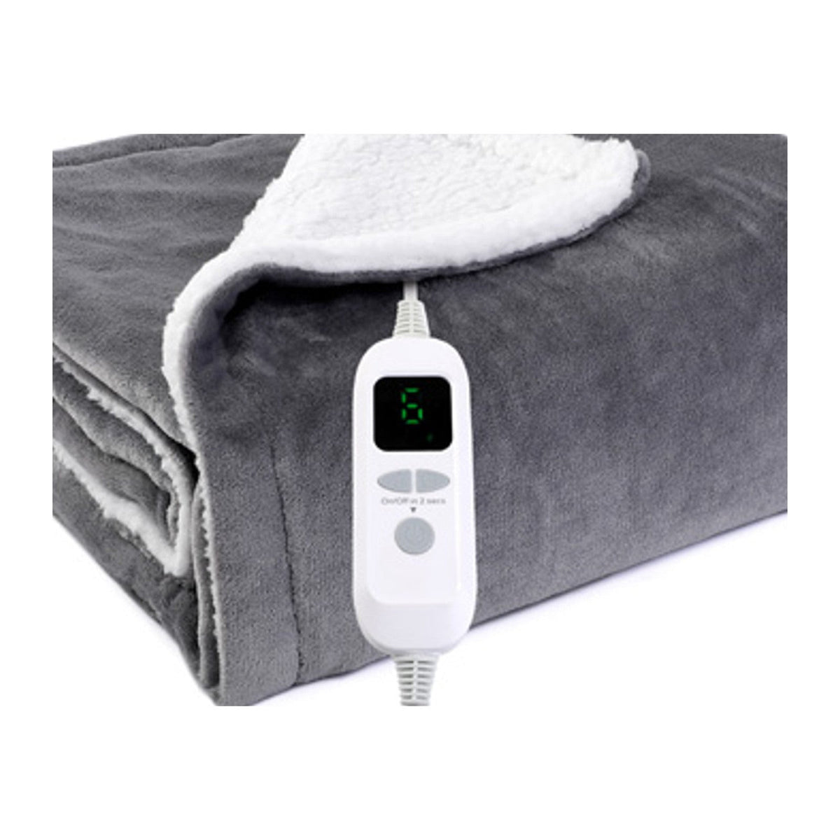 Mulan ML-G01 Flannel Sherpa Electric Heated Throw Blanket with Temperature Controller for Winter Bedroom