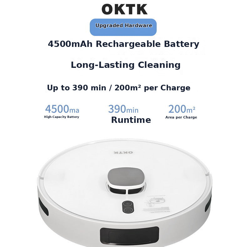 OKTK V8 LDS Robot Vacuum and Mop with Smart Mapping for Hard Floors and Low Pile Carpet