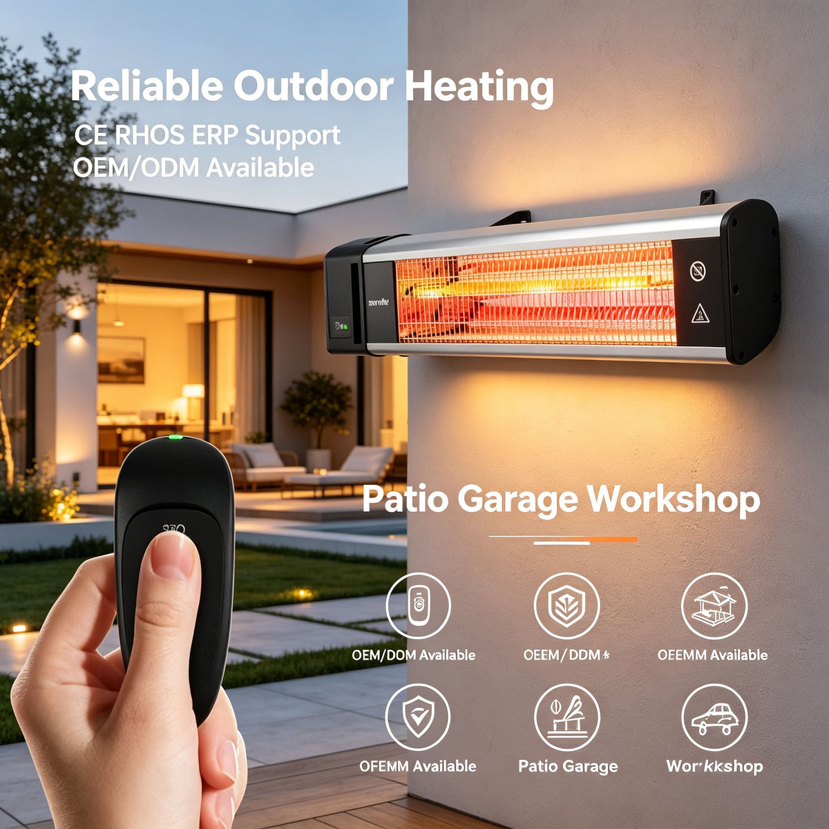 Infrared Patio Heater for Bedroom Home Office and Living Room for Daily Home Use