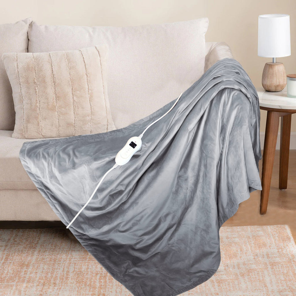 Wangfeng TBB002-S29 Electric Heated Throw Blanket with Temperature Controller for Winter Bedroom