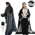 Mulan Wearable Electric Heated Throw Blanket with Temperature Controller for Winter Bedroom