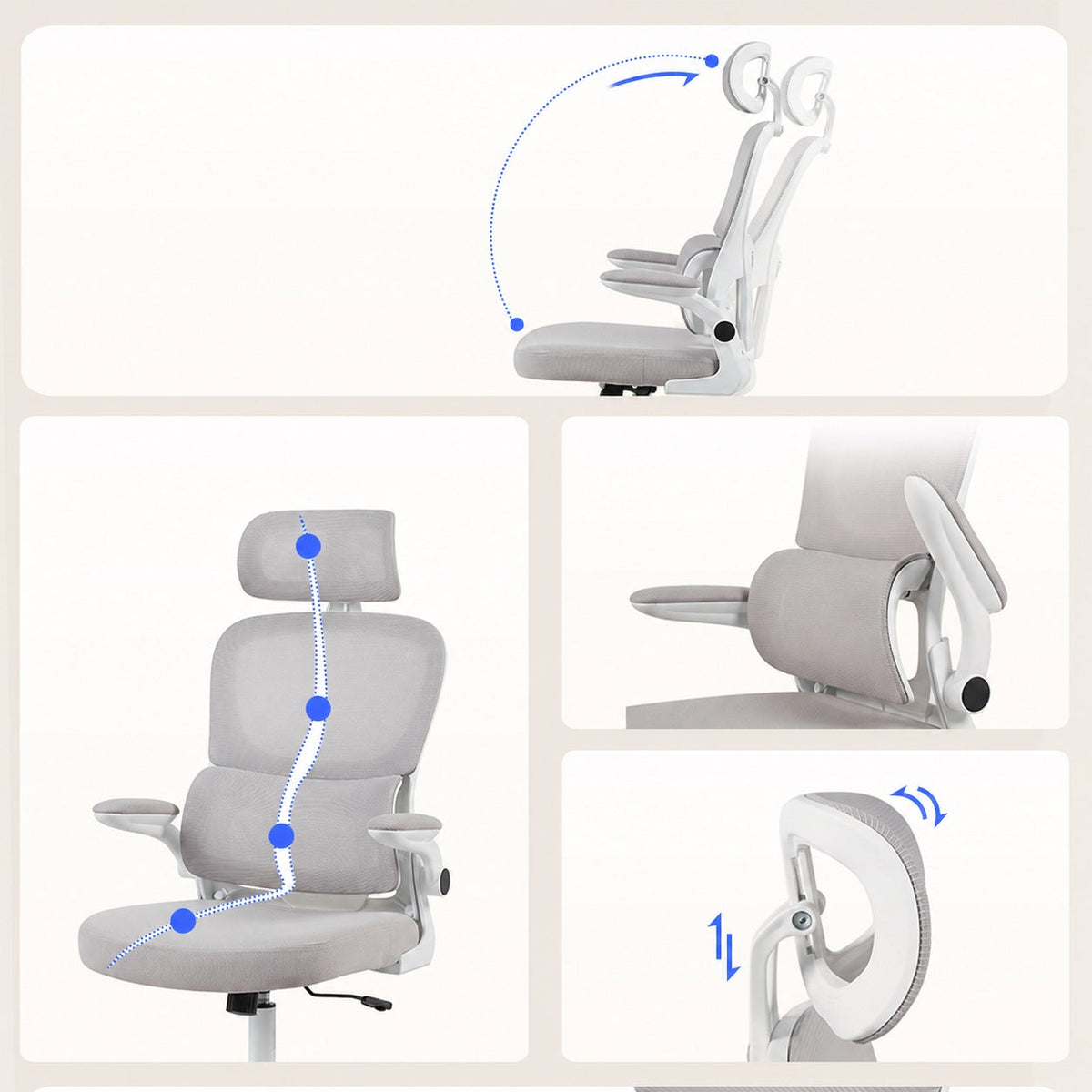 JY 134 Reclining Ergonomic Office Chair for Home Office Study Desk and Long Sitting Sessions