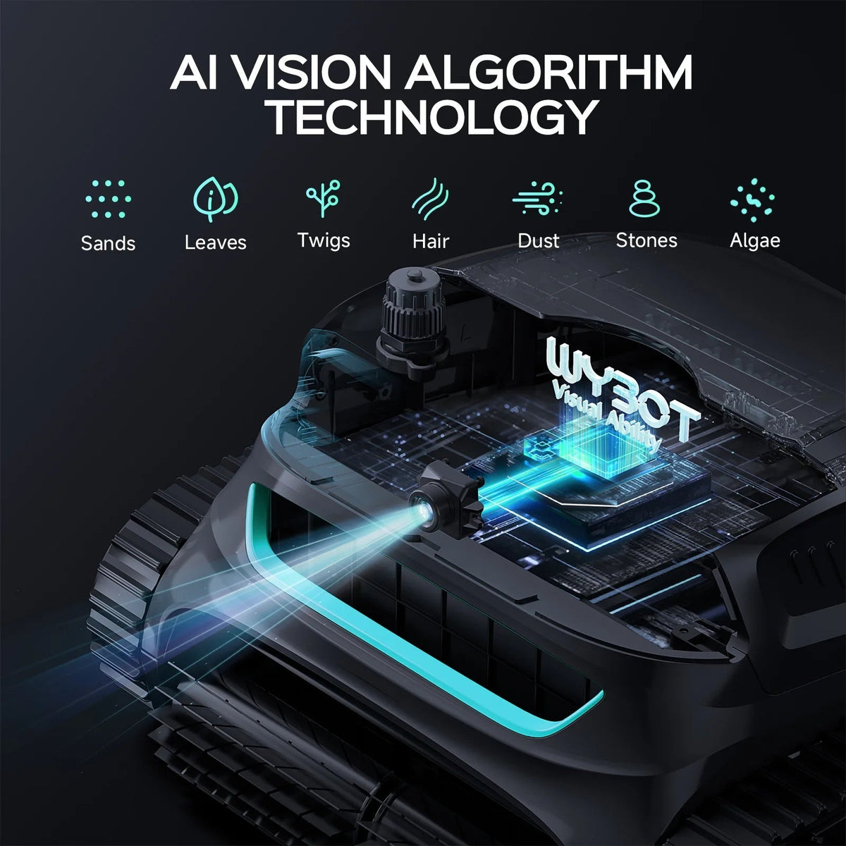 WYBOT S2 Solar Vision with Charging Dock Robotic Pool Cleaner for Inground and Above Ground Home Swimming Pools