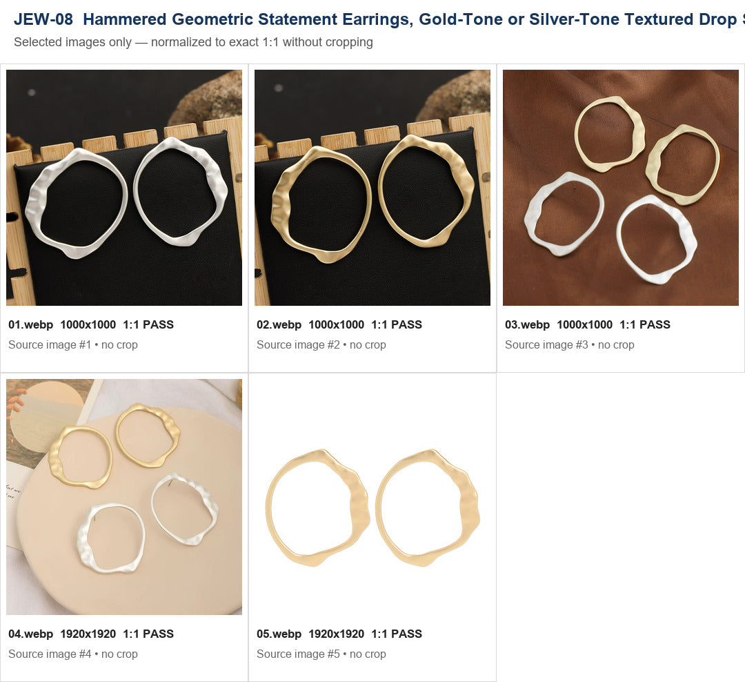 Gold-tone geometric earrings by Yoshan, detail view 5