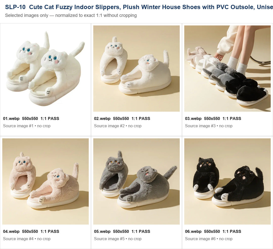 Cute Cat Fuzzy Indoor Slippers, Plush Winter House Shoes with PVC Outsole, Unisex Style