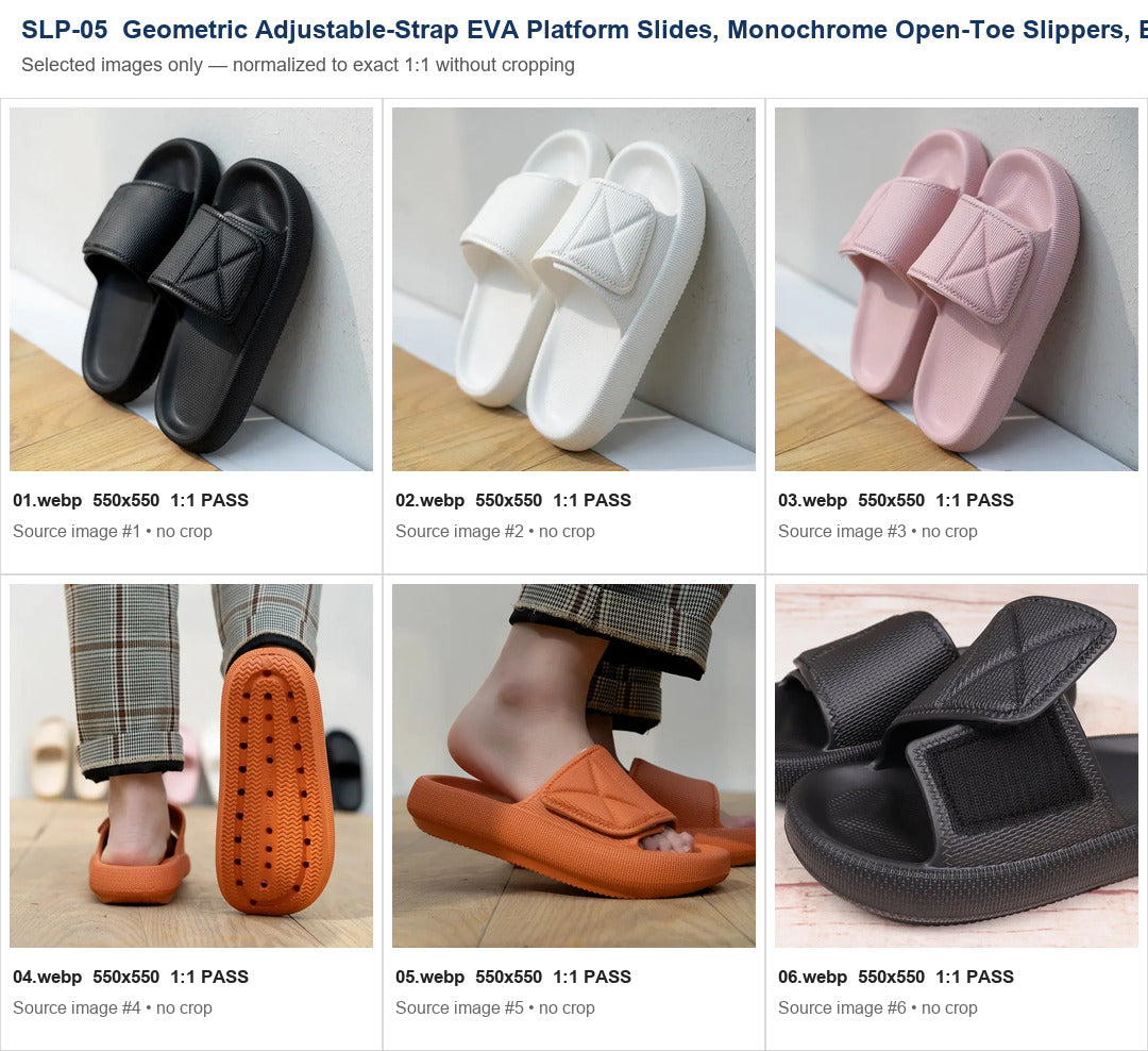 Geometric Adjustable-Strap EVA Platform Slides, Monochrome Open-Toe Slippers, EU Sizes 35-45
