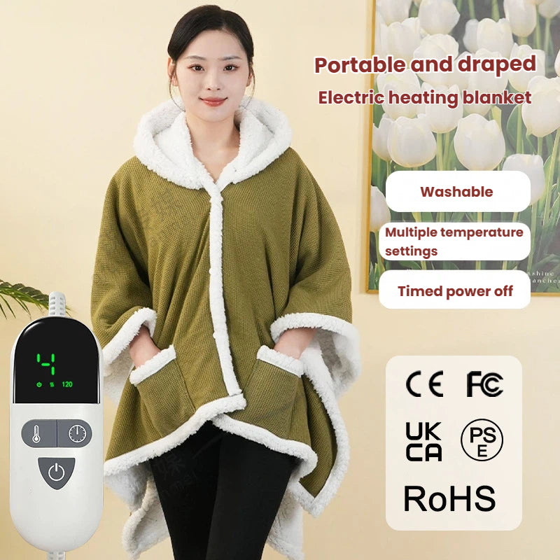 Wearable heating blanket with Temperature Controller for Winter Bedroom for Daily Home Use