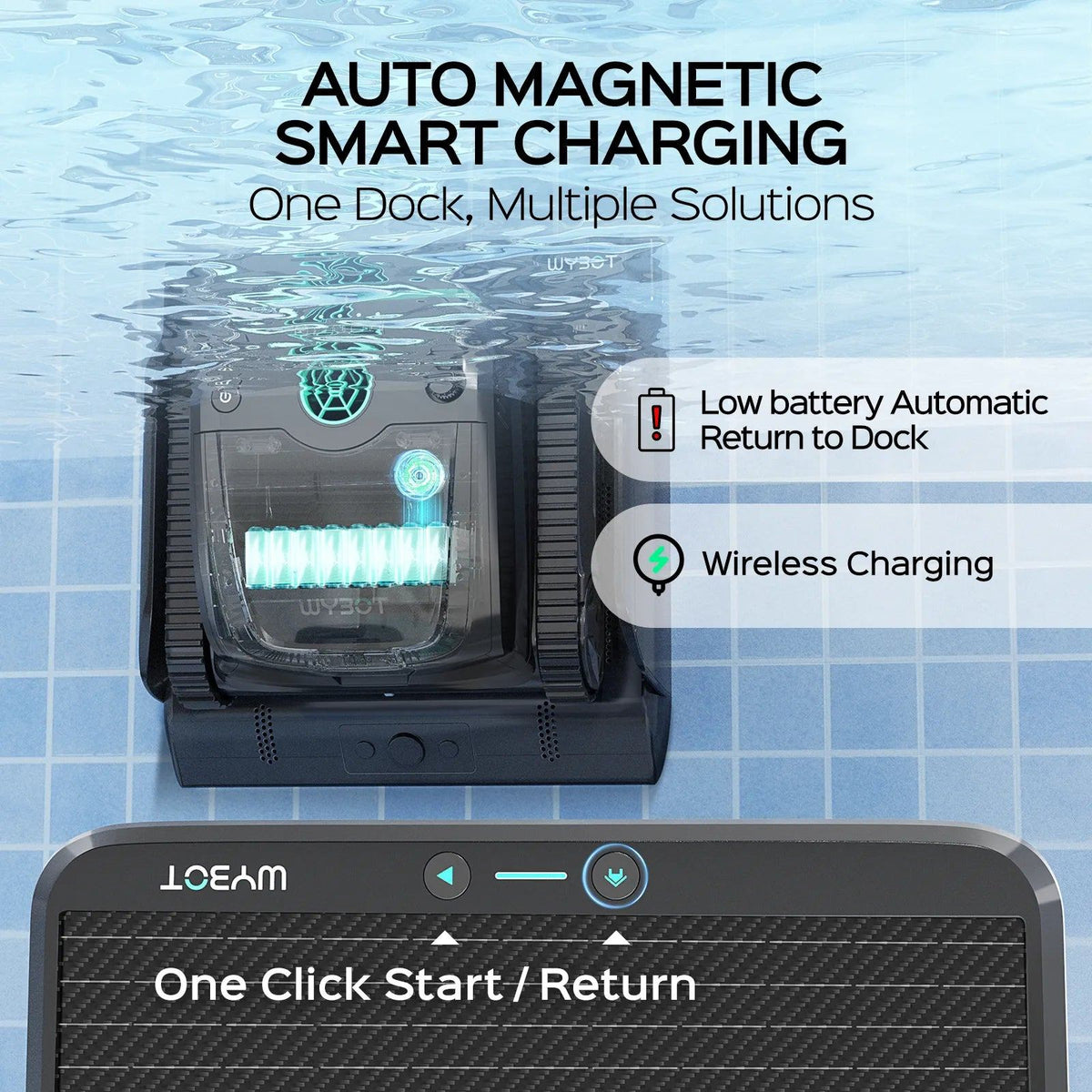 WYBOT S2 Solar Vision with Charging Dock Robotic Pool Cleaner for Inground and Above Ground Home Swimming Pools