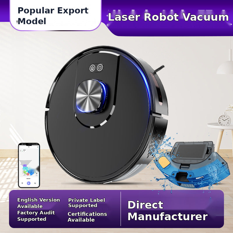 V2 LDS Laser Robot Vacuum and Mop with Smart Mapping for Hard Floors and Low Pile Carpet