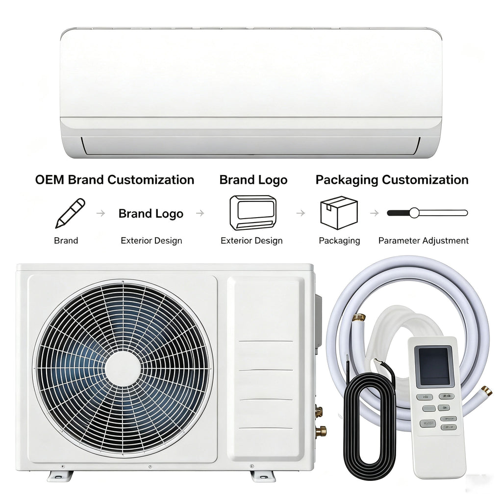 AC OEM R32 Inverter Split Air Conditioner Ductless Mini Split for Bedroom and Living Room Home Cooling