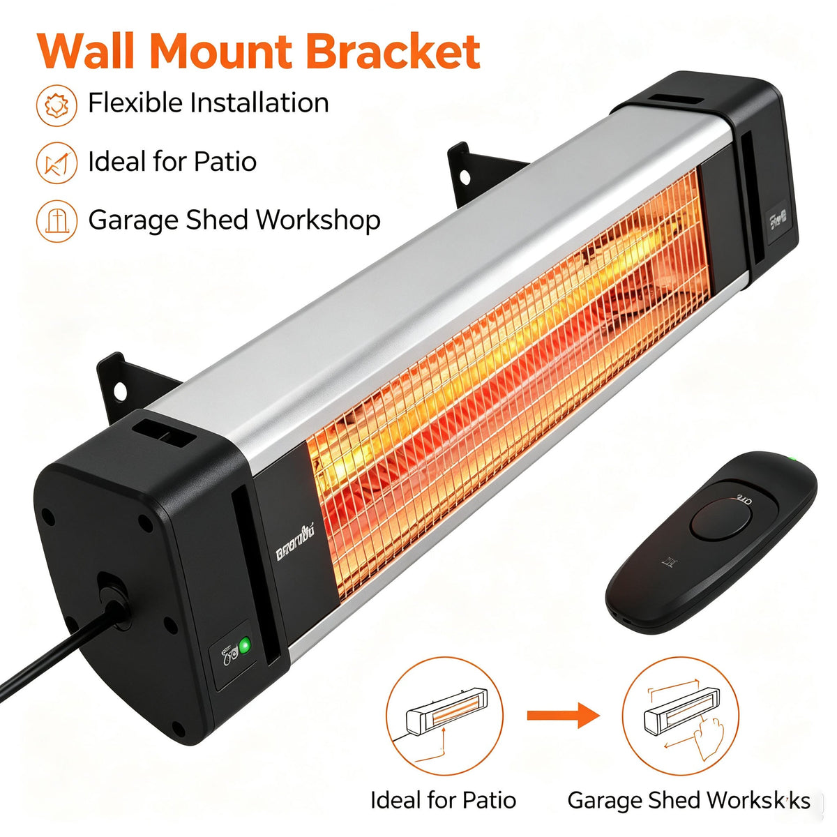 Infrared Patio Heater for Bedroom Home Office and Living Room for Daily Home Use