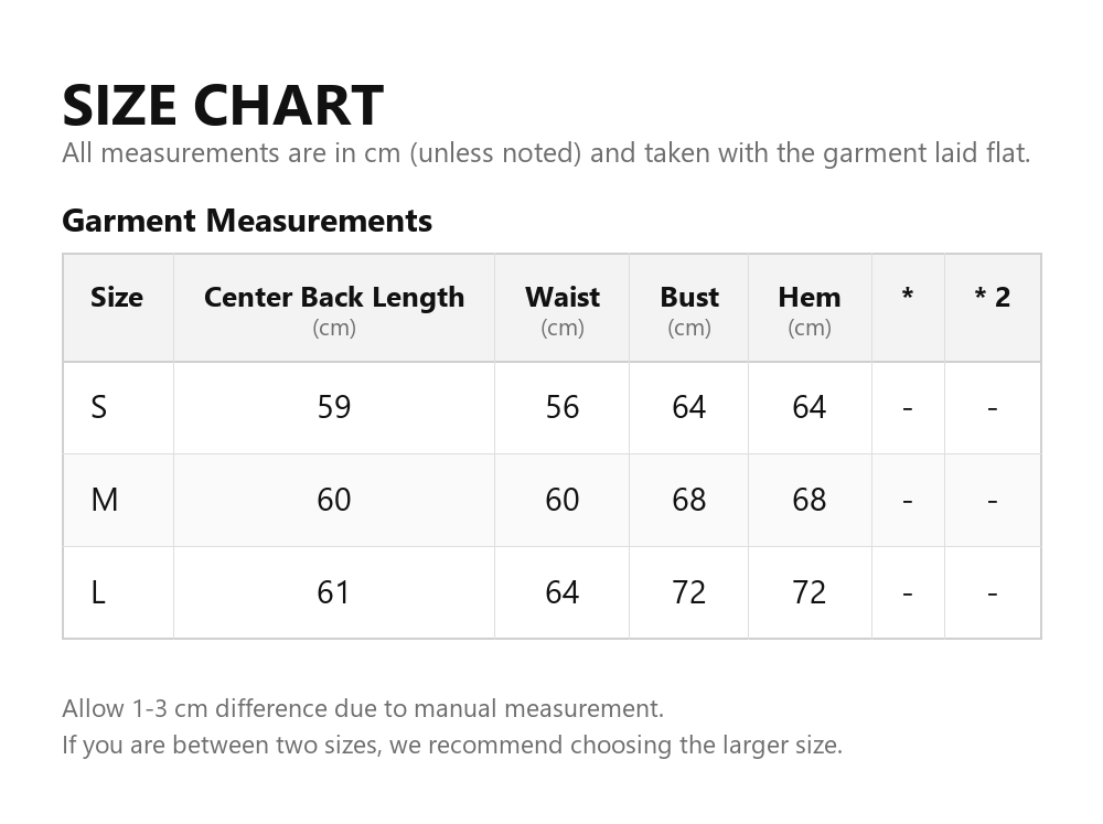 Size chart