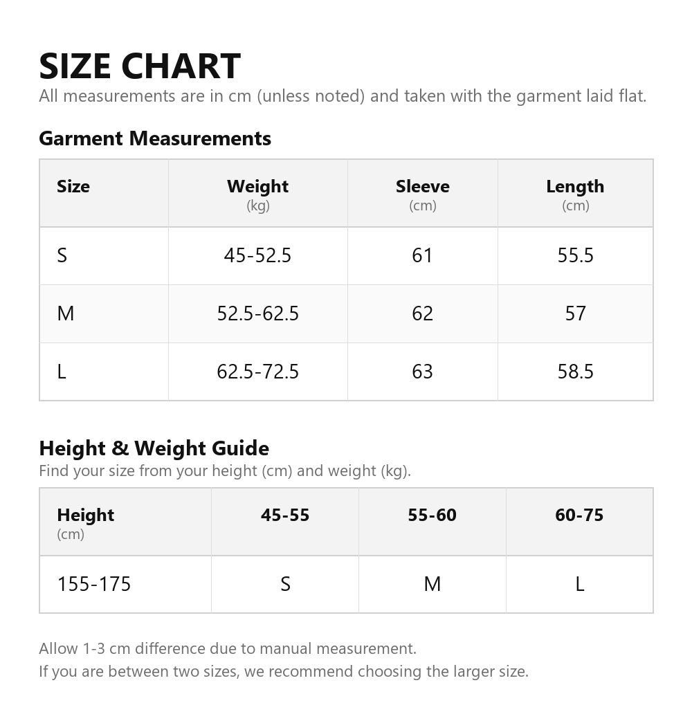 Size chart