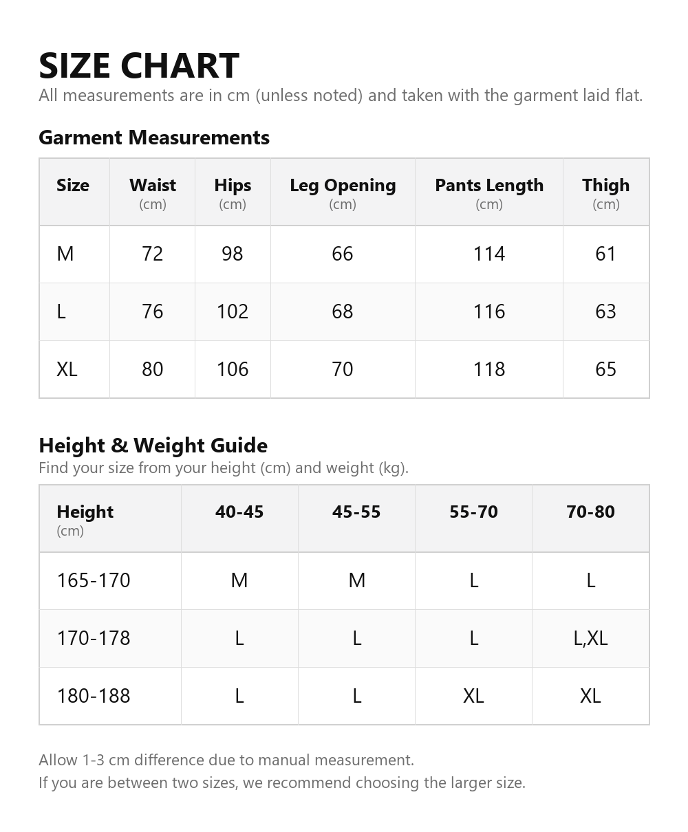 Size chart