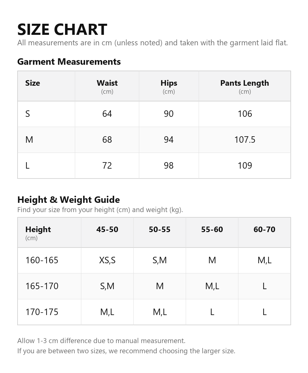 Size chart