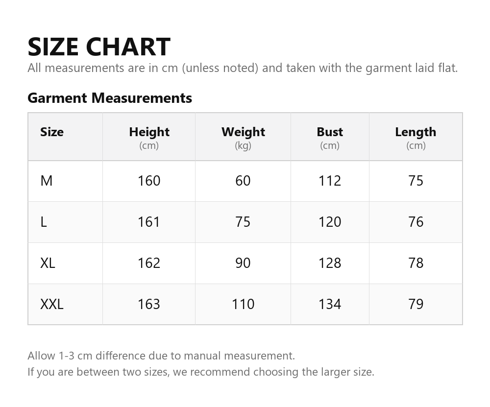 Size chart
