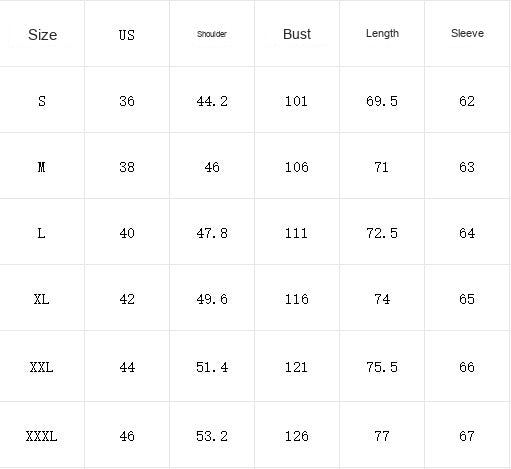 Size chart