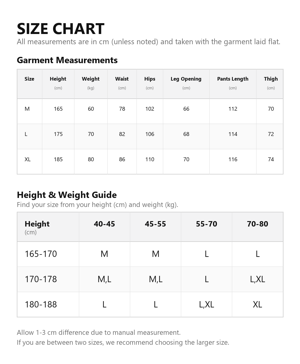 Size chart