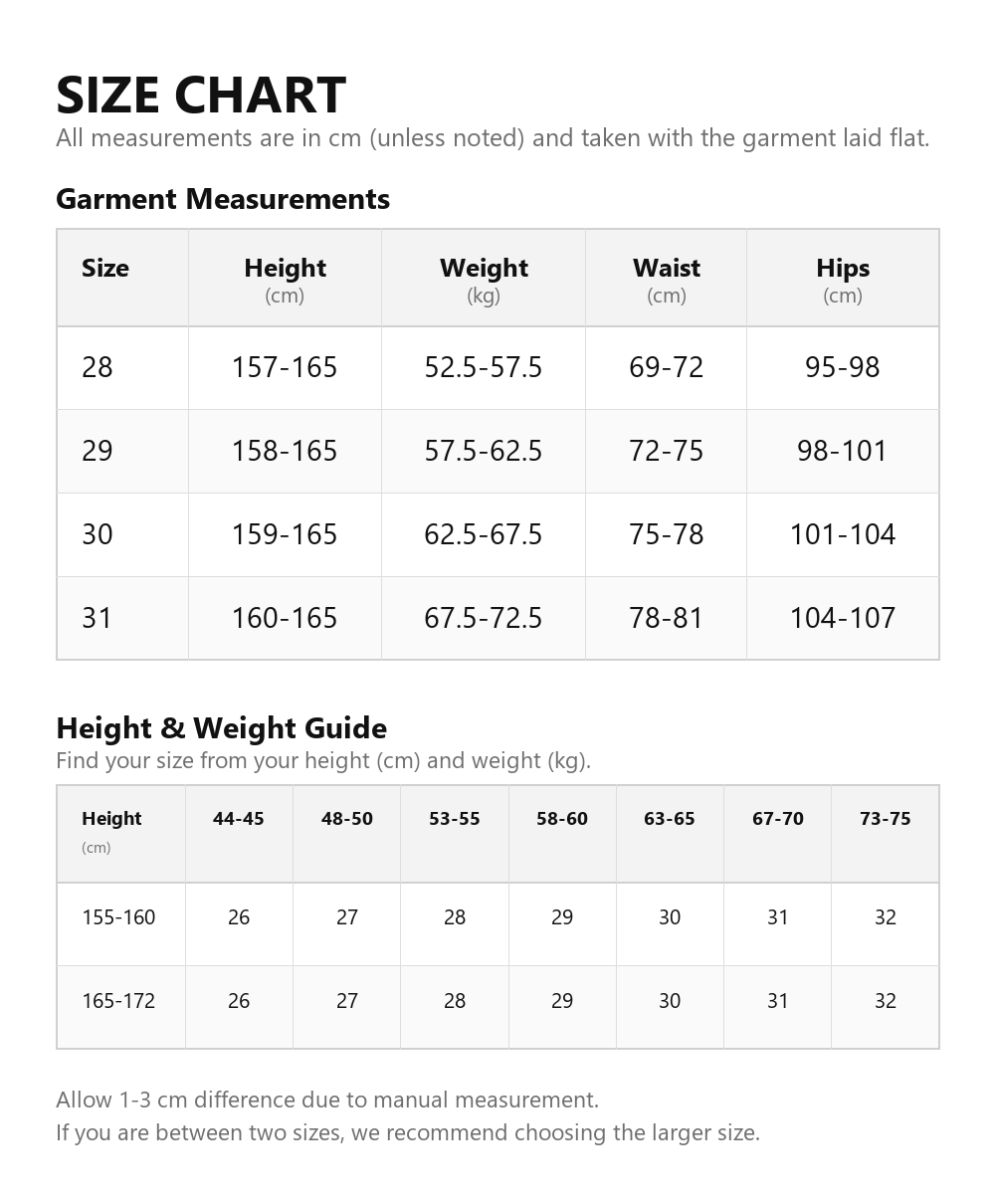 Size chart