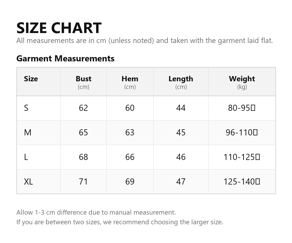 Size chart