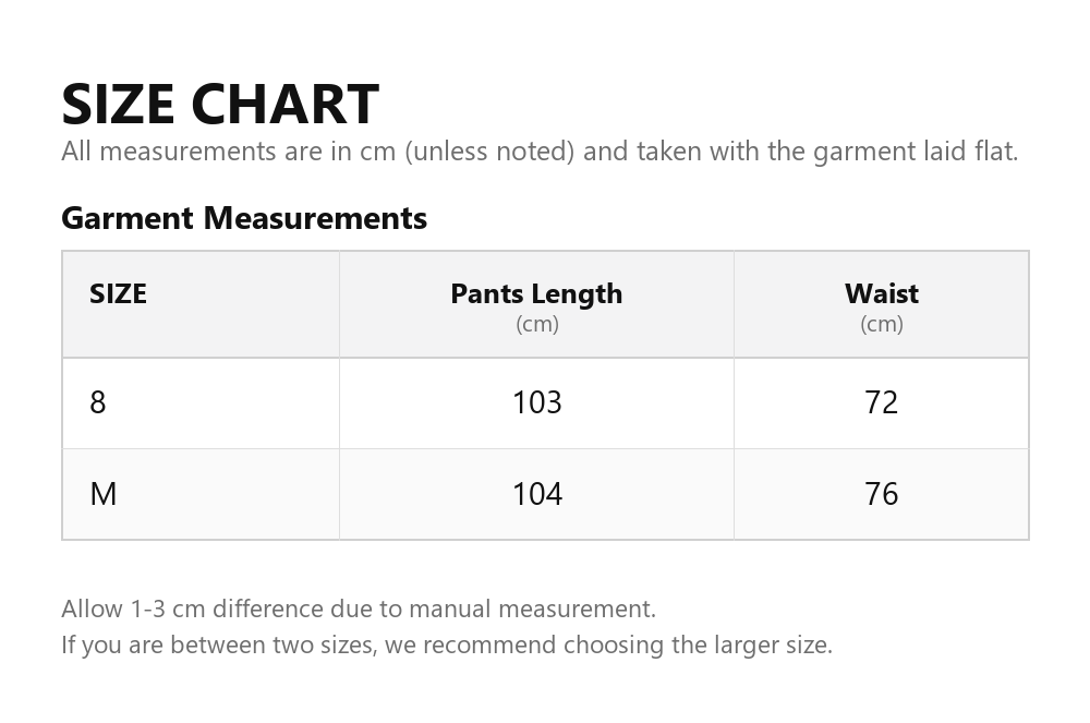 Size chart