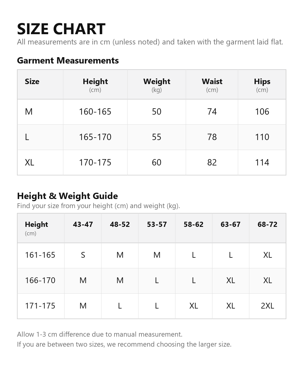 Size chart