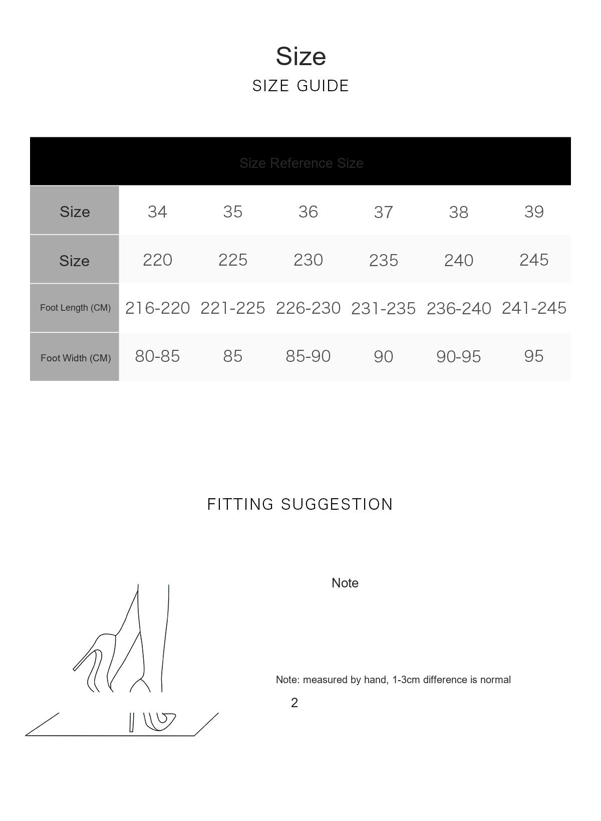 Size chart