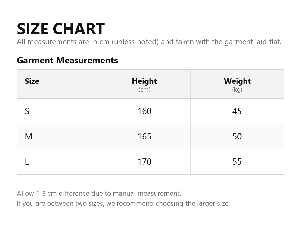 Size chart
