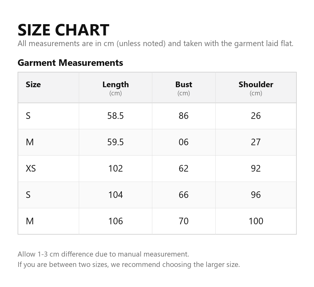 Size chart