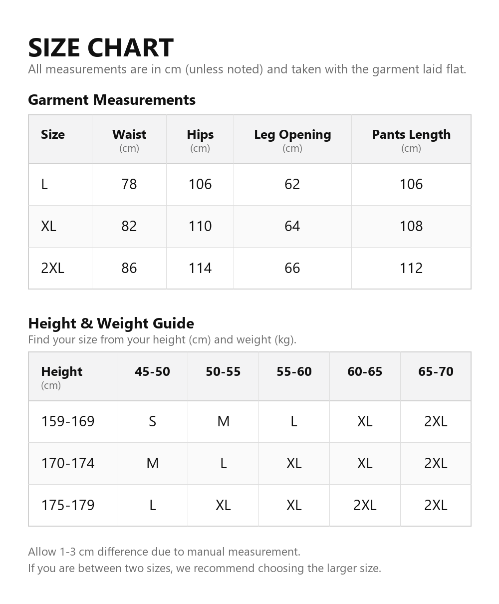 Size chart