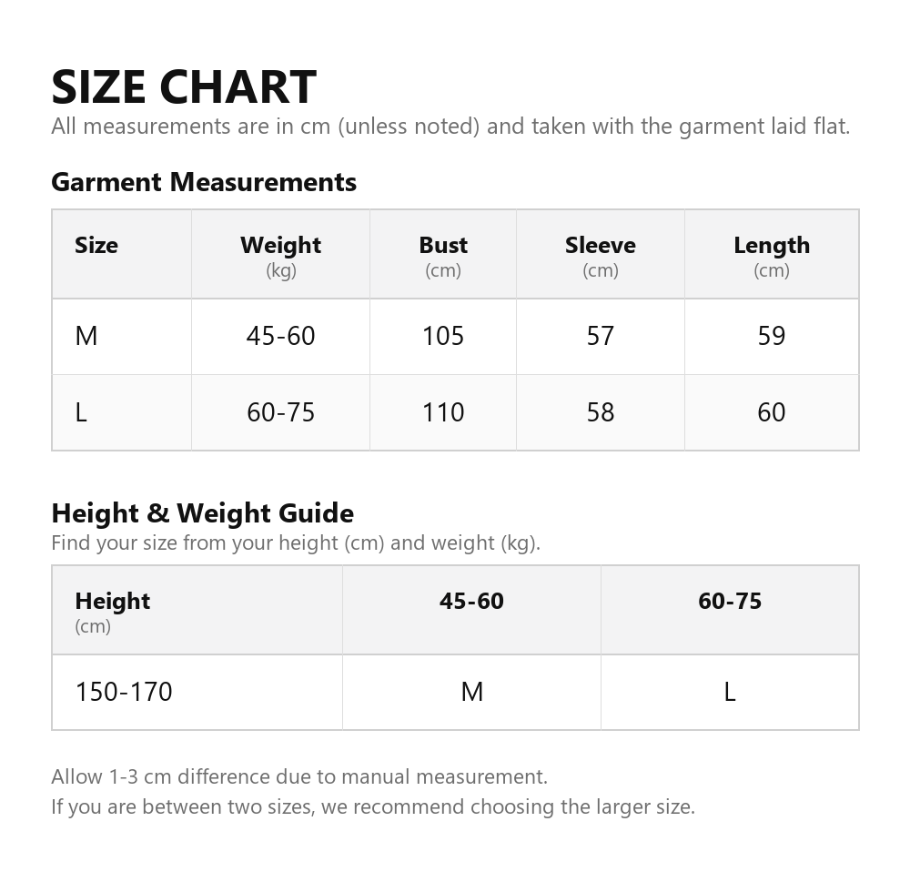 Size chart