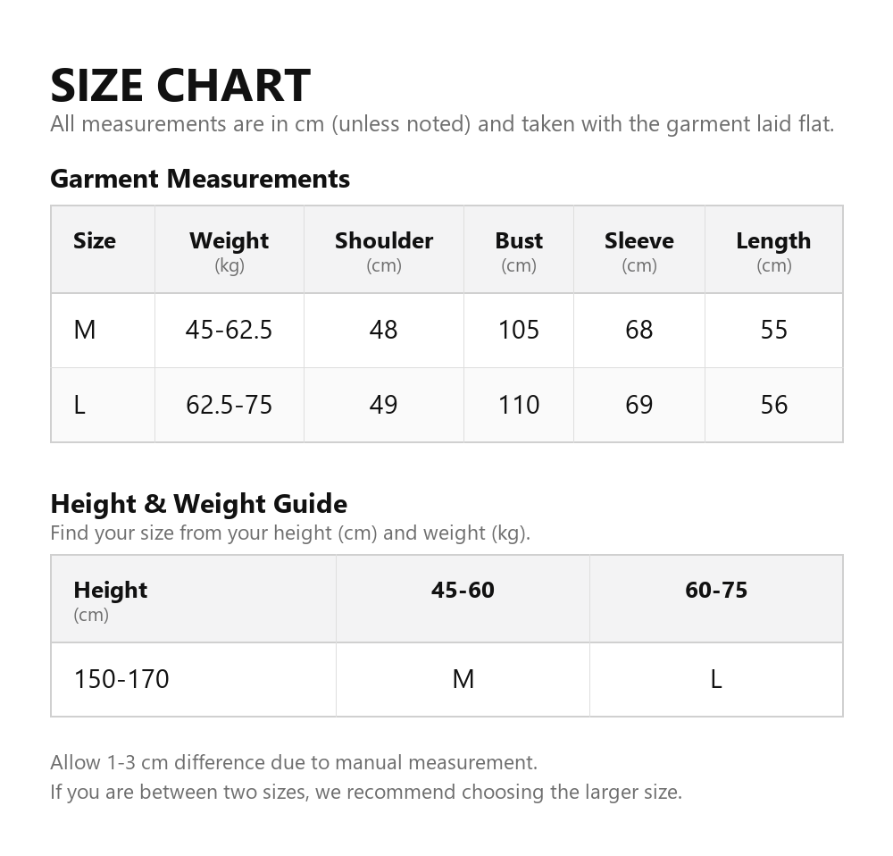 Size chart