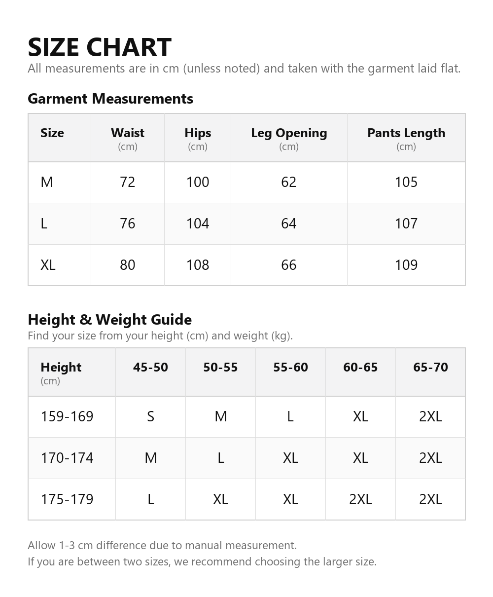 Size chart
