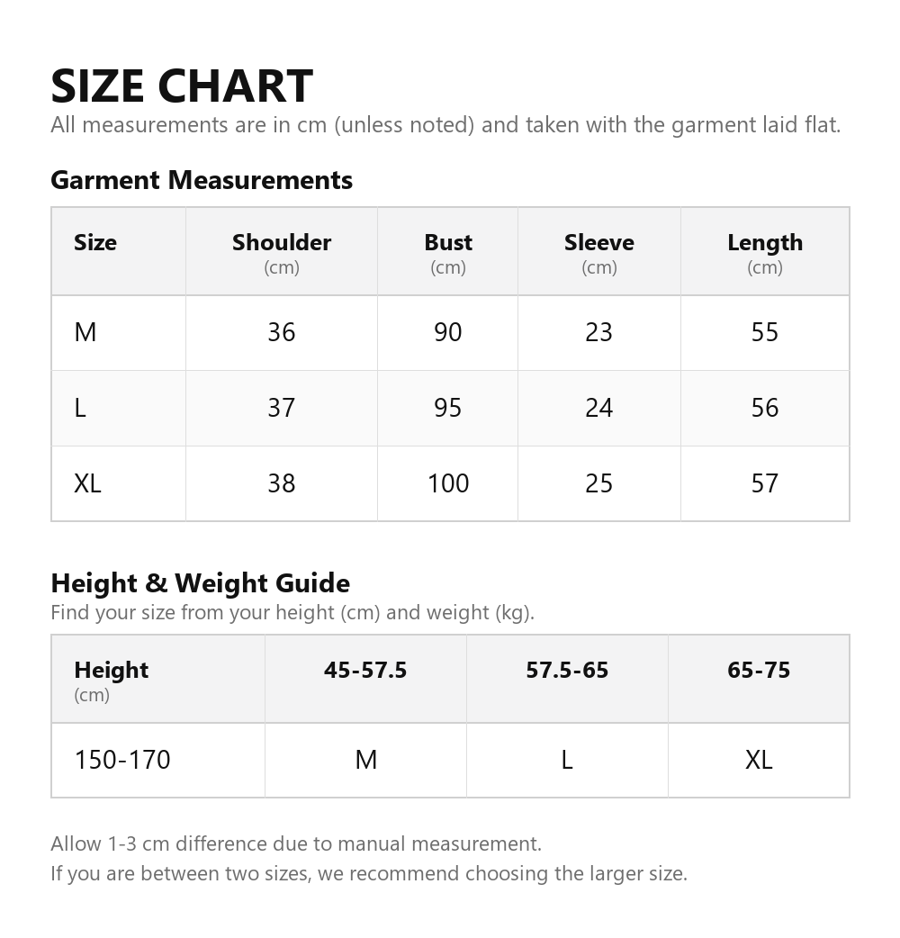 Size chart