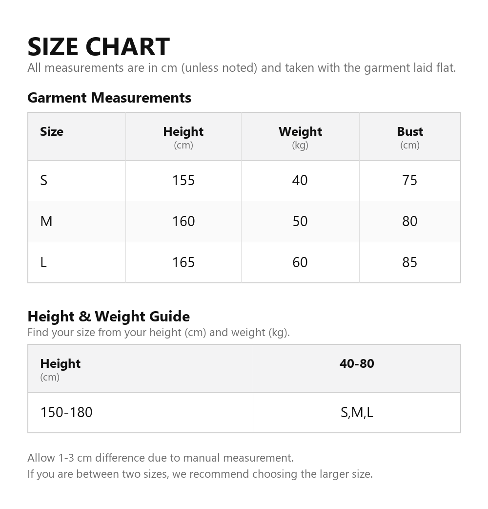 Size chart