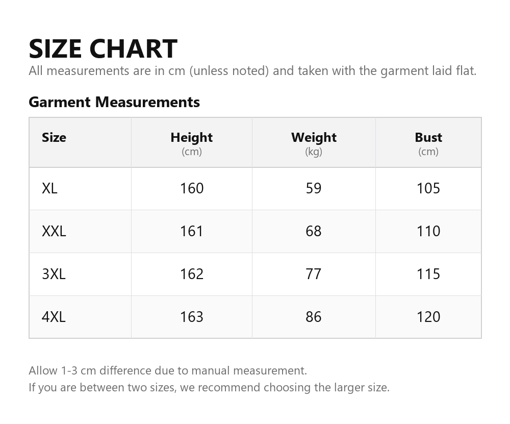 Size chart