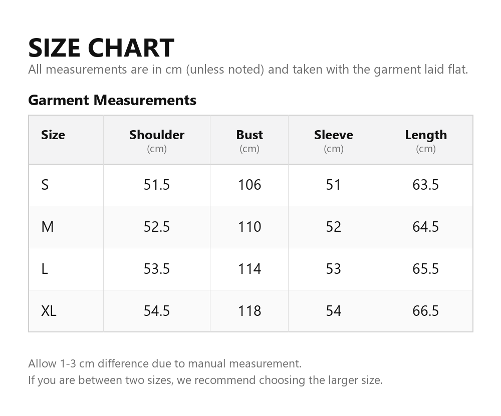 Size chart