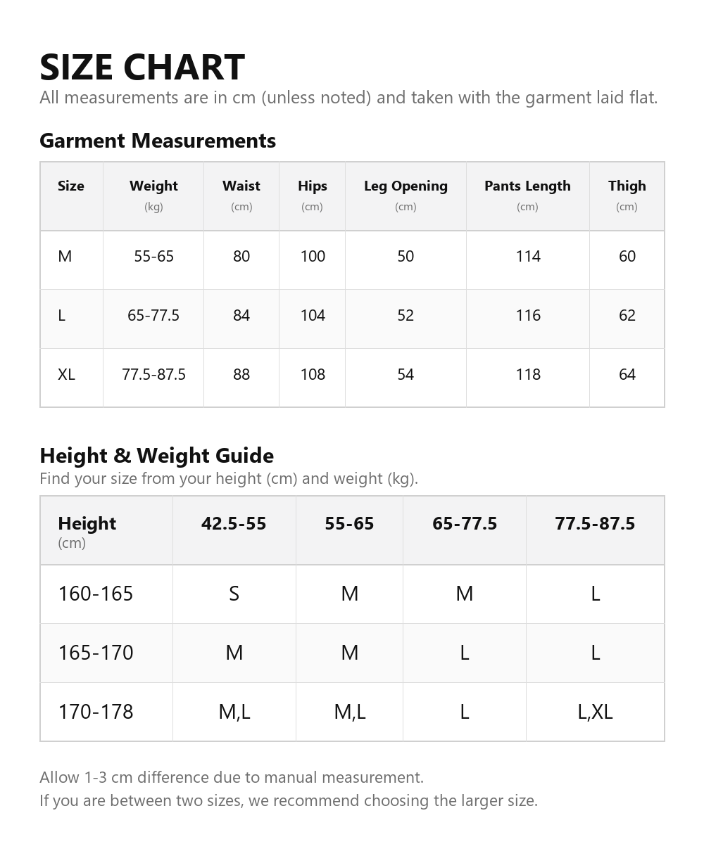 Size chart