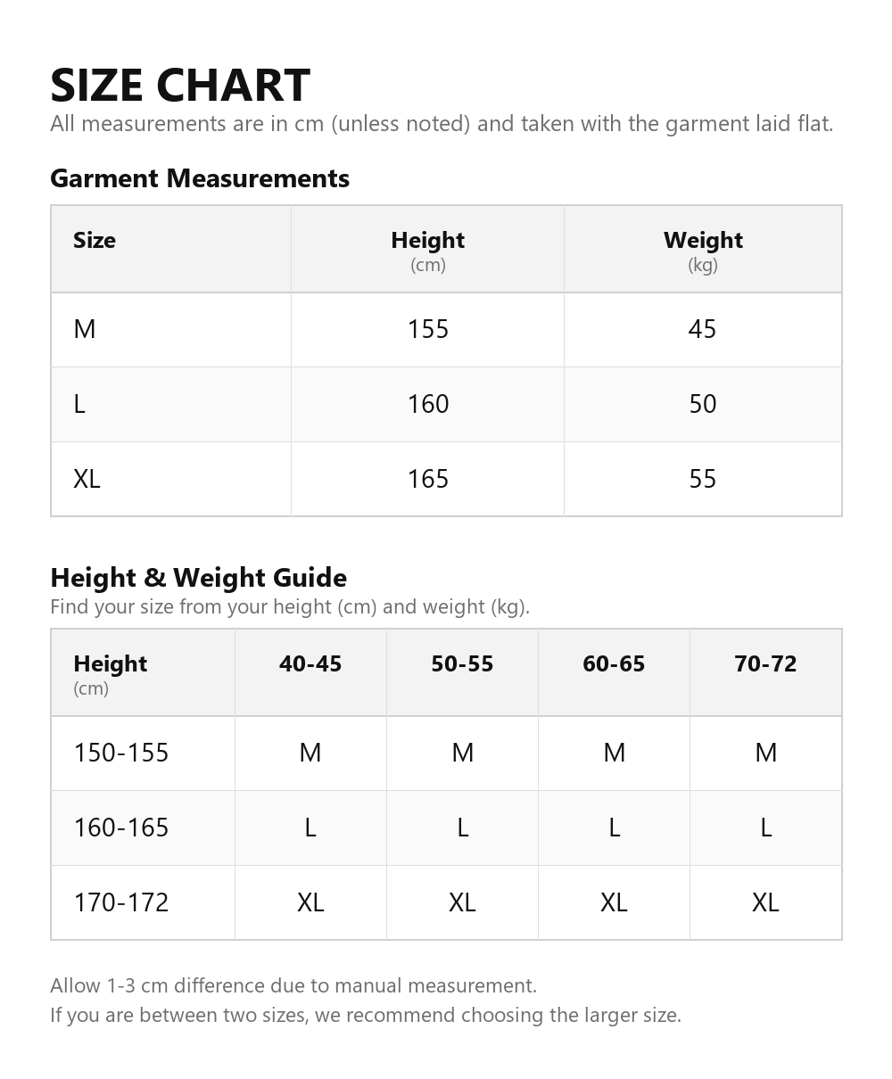 Size chart